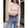 image:imageANRABESS Womens Long Sleeve Waffle Knit Shirts Casual Slim Fitted Crew Neck Thermal Tops Basic Tee 2026 Fall Trendy OutfitsParchment