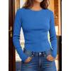 image:imageANRABESS Womens Long Sleeve Waffle Knit Shirts Casual Slim Fitted Crew Neck Thermal Tops Basic Tee 2026 Fall Trendy OutfitsRoyal Blue