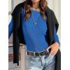 image:imageANRABESS Womens Long Sleeve Waffle Knit Shirts Casual Slim Fitted Crew Neck Thermal Tops Basic Tee 2026 Fall Trendy OutfitsRoyal Blue