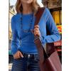 image:imageANRABESS Womens Long Sleeve Waffle Knit Shirts Casual Slim Fitted Crew Neck Thermal Tops Basic Tee 2026 Fall Trendy OutfitsRoyal Blue