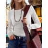 image:imageANRABESS Womens Long Sleeve Waffle Knit Shirts Casual Slim Fitted Crew Neck Thermal Tops Basic Tee 2026 Fall Trendy OutfitsWhite