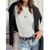 image:imageANRABESS Womens Long Sleeve Waffle Knit Shirts Casual Slim Fitted Crew Neck Thermal Tops Basic Tee 2026 Fall Trendy OutfitsWhite