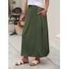 image:imageANRABESS Womens Maxi Skirt Summer Trendy High Waisted Boho Flowy Long Skirts 2026 Spring Fashion Beach Vacation ClothesOlive Green