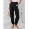 image:imageANRABESS Womens Pants Elastic Waist Summer Casual Harem Barrel Lounge Work Slacks Cropped Beach Vacation Clothes with PocketsBlack
