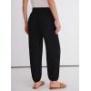 image:imageANRABESS Womens Pants Elastic Waist Summer Casual Harem Barrel Lounge Work Slacks Cropped Beach Vacation Clothes with PocketsBlack