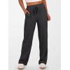 image:imageANRABESS Womens Ribbed Knit Lounge Pajama Pants Soft Fuzzy Comfy Wide Leg Drawstring Fall Loose Pj Bottoms with PocketsBlack