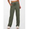 image:imageANRABESS Womens Ribbed Knit Lounge Pajama Pants Soft Fuzzy Comfy Wide Leg Drawstring Fall Loose Pj Bottoms with PocketsDeep Green