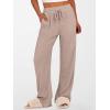 image:imageANRABESS Womens Ribbed Knit Lounge Pajama Pants Soft Fuzzy Comfy Wide Leg Drawstring Fall Loose Pj Bottoms with PocketsTan