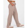 image:imageANRABESS Womens Ribbed Knit Lounge Pajama Pants Soft Fuzzy Comfy Wide Leg Drawstring Fall Loose Pj Bottoms with PocketsTan