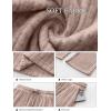 image:imageANRABESS Womens Ribbed Knit Lounge Pajama Pants Soft Fuzzy Comfy Wide Leg Drawstring Fall Loose Pj Bottoms with PocketsTan
