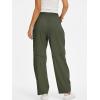 image:imageANRABESS Womens Striped Barrel Casual Pants 2026 Trendy Summer Elastic Drawstring Baggy Lounge Wide Leg Trousers with PocketsArmy Green White Stripe