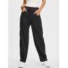 image:imageANRABESS Womens Striped Barrel Casual Pants 2026 Trendy Summer Elastic Drawstring Baggy Lounge Wide Leg Trousers with PocketsBlack White Stripe