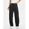 image:imageANRABESS Womens Striped Barrel Casual Pants 2026 Trendy Summer Elastic Drawstring Baggy Lounge Wide Leg Trousers with PocketsBlack White Stripe