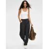 image:imageANRABESS Womens Striped Barrel Casual Pants 2026 Trendy Summer Elastic Drawstring Baggy Lounge Wide Leg Trousers with PocketsBlack White Stripe