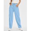image:imageANRABESS Womens Striped Barrel Casual Pants 2026 Trendy Summer Elastic Drawstring Baggy Lounge Wide Leg Trousers with PocketsBlue White Stripe