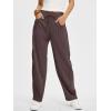 image:imageANRABESS Womens Striped Barrel Casual Pants 2026 Trendy Summer Elastic Drawstring Baggy Lounge Wide Leg Trousers with PocketsBrown White Stripe