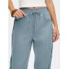 image:imageANRABESS Womens Striped Barrel Casual Pants 2026 Trendy Summer Elastic Drawstring Baggy Lounge Wide Leg Trousers with PocketsDusty Blue White Stripe