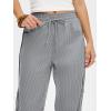 image:imageANRABESS Womens Striped Barrel Casual Pants 2026 Trendy Summer Elastic Drawstring Baggy Lounge Wide Leg Trousers with PocketsGrey White Stripe