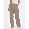 image:imageANRABESS Womens Striped Barrel Casual Pants 2026 Trendy Summer Elastic Drawstring Baggy Lounge Wide Leg Trousers with PocketsKhaki White Stripe