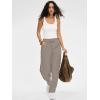 image:imageANRABESS Womens Striped Barrel Casual Pants 2026 Trendy Summer Elastic Drawstring Baggy Lounge Wide Leg Trousers with PocketsKhaki White Stripe