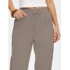 image:imageANRABESS Womens Striped Barrel Casual Pants 2026 Trendy Summer Elastic Drawstring Baggy Lounge Wide Leg Trousers with PocketsKhaki White Stripe