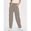 image:imageANRABESS Womens Striped Barrel Casual Pants 2026 Trendy Summer Elastic Drawstring Baggy Lounge Wide Leg Trousers with PocketsKhaki White Stripe
