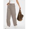 image:imageANRABESS Womens Striped Barrel Casual Pants 2026 Trendy Summer Elastic Drawstring Baggy Lounge Wide Leg Trousers with PocketsKhaki White Stripe