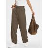 image:imageANRABESS Womens Striped Barrel Casual Pants 2026 Trendy Summer Elastic Drawstring Baggy Lounge Wide Leg Trousers with PocketsLeaf Green White Stripe