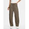 image:imageANRABESS Womens Striped Barrel Casual Pants 2026 Trendy Summer Elastic Drawstring Baggy Lounge Wide Leg Trousers with PocketsLeaf Green White Stripe