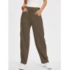 image:imageANRABESS Womens Striped Barrel Casual Pants 2026 Trendy Summer Elastic Drawstring Baggy Lounge Wide Leg Trousers with PocketsLeaf Green White Stripe