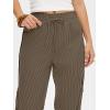 image:imageANRABESS Womens Striped Barrel Casual Pants 2026 Trendy Summer Elastic Drawstring Baggy Lounge Wide Leg Trousers with PocketsLeaf Green White Stripe