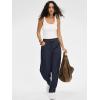 image:imageANRABESS Womens Striped Barrel Casual Pants 2026 Trendy Summer Elastic Drawstring Baggy Lounge Wide Leg Trousers with PocketsNavy Blue White Stripe