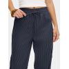 image:imageANRABESS Womens Striped Barrel Casual Pants 2026 Trendy Summer Elastic Drawstring Baggy Lounge Wide Leg Trousers with PocketsNavy Blue White Stripe