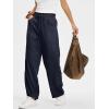 image:imageANRABESS Womens Striped Barrel Casual Pants 2026 Trendy Summer Elastic Drawstring Baggy Lounge Wide Leg Trousers with PocketsNavy Blue White Stripe