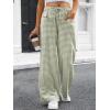 image:imageANRABESS Womens Striped Gingham Pants 2026 Pajama Drawstring Wide Leg Lounge Plaid Pants Cute Casual Trousers with PocketsArmy Green White Plaid