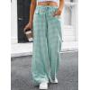 image:imageANRABESS Womens Striped Gingham Pants 2026 Pajama Drawstring Wide Leg Lounge Plaid Pants Cute Casual Trousers with PocketsGreen White Plaid