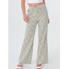 image:imageANRABESS Womens Striped Gingham Pants 2026 Spring Pajama Lounge Boxer Pants Casual Wide Leg Drawstring PJ Bottoms TrousersArmy Green White Plaid