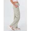 image:imageANRABESS Womens Striped Gingham Pants 2026 Spring Pajama Lounge Boxer Pants Casual Wide Leg Drawstring PJ Bottoms TrousersArmy Green White Plaid