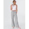image:imageANRABESS Womens Striped Gingham Pants 2026 Spring Pajama Lounge Boxer Pants Casual Wide Leg Drawstring PJ Bottoms TrousersBlack White Stripe