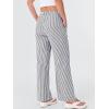 image:imageANRABESS Womens Striped Gingham Pants 2026 Spring Pajama Lounge Boxer Pants Casual Wide Leg Drawstring PJ Bottoms TrousersBlack White Stripe