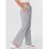 image:imageANRABESS Womens Striped Gingham Pants 2026 Spring Pajama Lounge Boxer Pants Casual Wide Leg Drawstring PJ Bottoms TrousersBlack White Stripe
