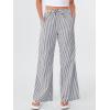 image:imageANRABESS Womens Striped Gingham Pants 2026 Spring Pajama Lounge Boxer Pants Casual Wide Leg Drawstring PJ Bottoms TrousersBlack White Stripe