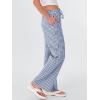 image:imageANRABESS Womens Striped Gingham Pants 2026 Spring Pajama Lounge Boxer Pants Casual Wide Leg Drawstring PJ Bottoms TrousersBlue White Plaid