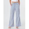 image:imageANRABESS Womens Striped Gingham Pants 2026 Spring Pajama Lounge Boxer Pants Casual Wide Leg Drawstring PJ Bottoms TrousersBlue White Stripe