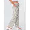 image:imageANRABESS Womens Striped Gingham Pants 2026 Spring Pajama Lounge Boxer Pants Casual Wide Leg Drawstring PJ Bottoms TrousersGreen White Stripe
