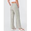 image:imageANRABESS Womens Striped Gingham Pants 2026 Spring Pajama Lounge Boxer Pants Casual Wide Leg Drawstring PJ Bottoms TrousersGreen White Stripe