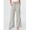image:imageANRABESS Womens Striped Gingham Pants 2026 Spring Pajama Lounge Boxer Pants Casual Wide Leg Drawstring PJ Bottoms TrousersGreen White Stripe