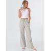 image:imageANRABESS Womens Striped Gingham Pants 2026 Spring Pajama Lounge Boxer Pants Casual Wide Leg Drawstring PJ Bottoms TrousersGreen White Stripe