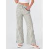 image:imageANRABESS Womens Striped Gingham Pants 2026 Spring Pajama Lounge Boxer Pants Casual Wide Leg Drawstring PJ Bottoms TrousersGreen White Stripe