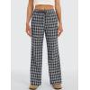 image:imageANRABESS Womens Striped Gingham Pants 2026 Spring Pajama Lounge Boxer Pants Casual Wide Leg Drawstring PJ Bottoms TrousersMulti Black Plaid